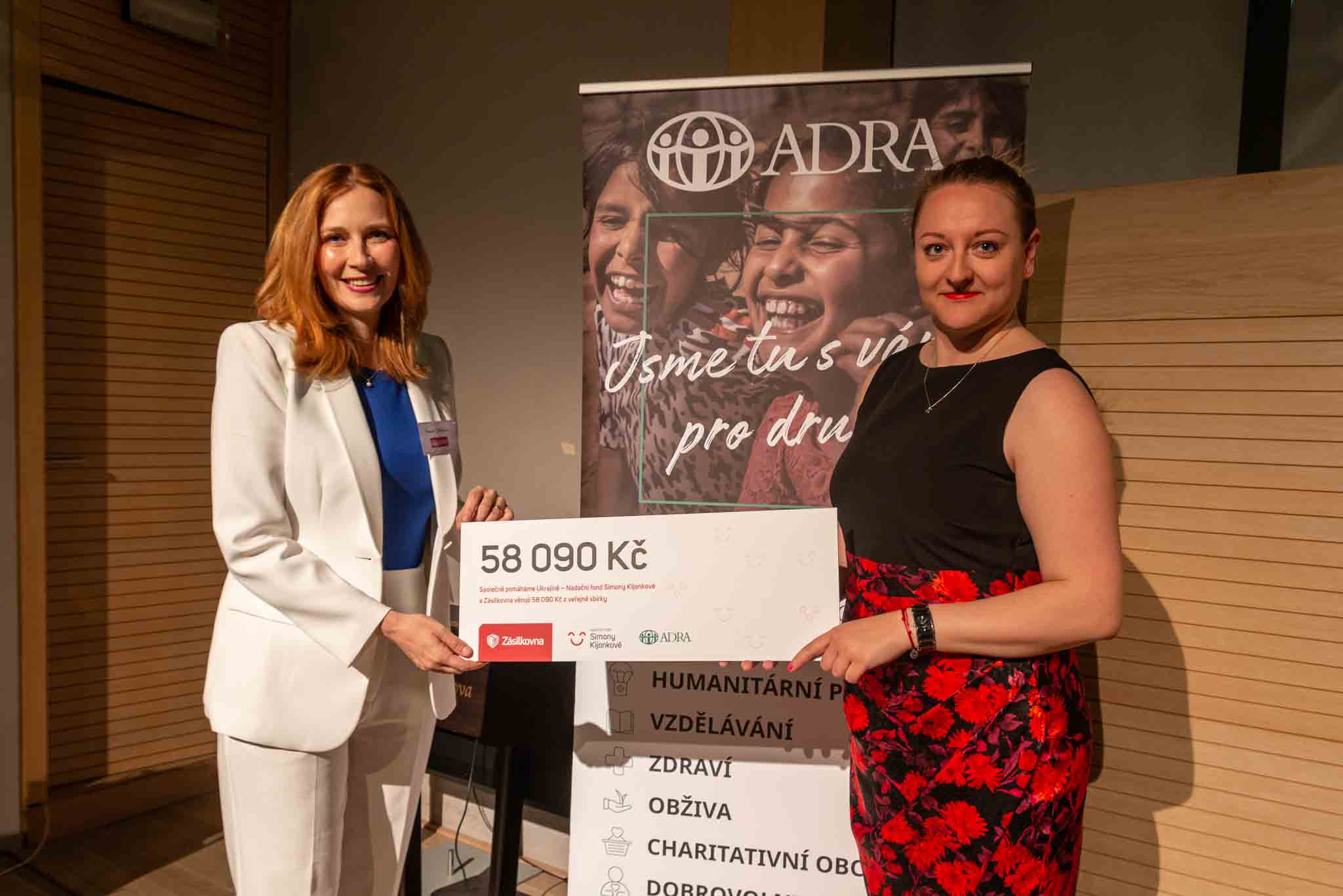 ADRA o.p.s. – Předání výtěžku crowdfundingové sbírky na pomoc Ukrajině